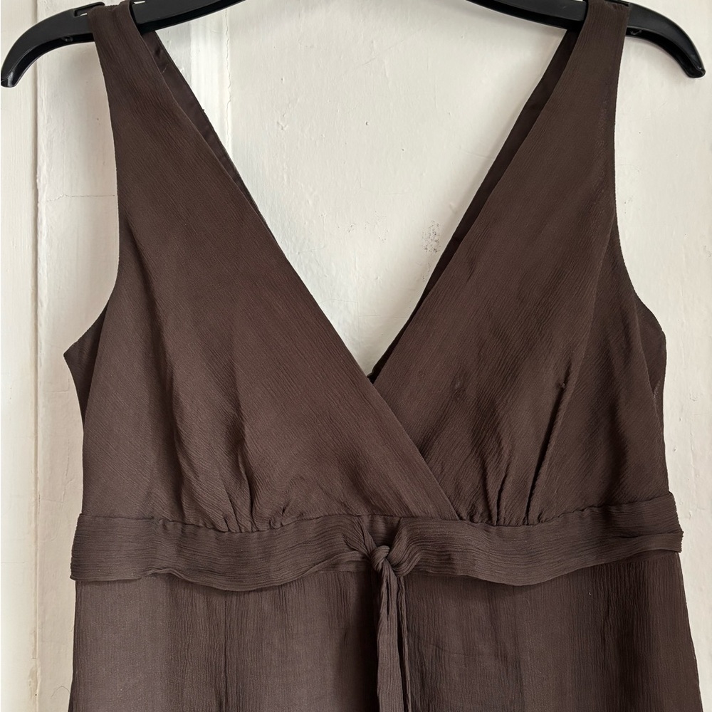 J. Crew Chocolate Silk Midi Dress